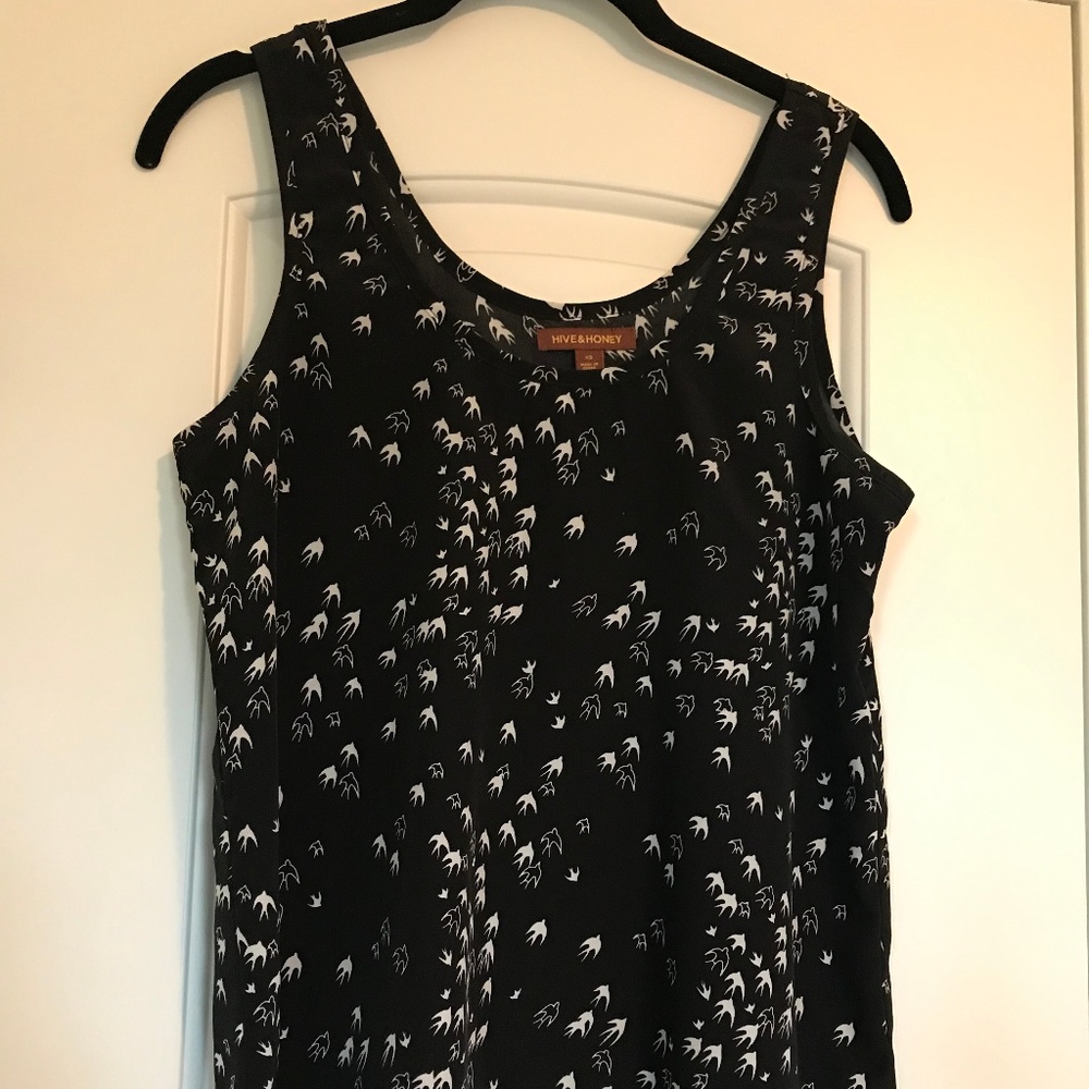 Black and White Bird Print Tank